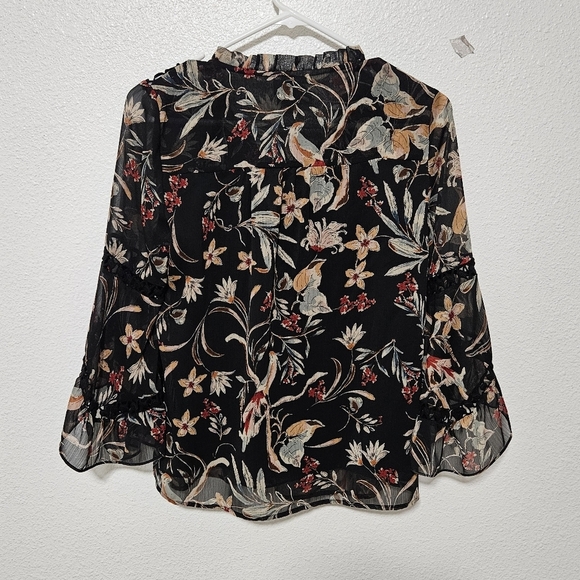 Anthropologie Maeve floral satin like feeling size sp - Picture 11 of 14